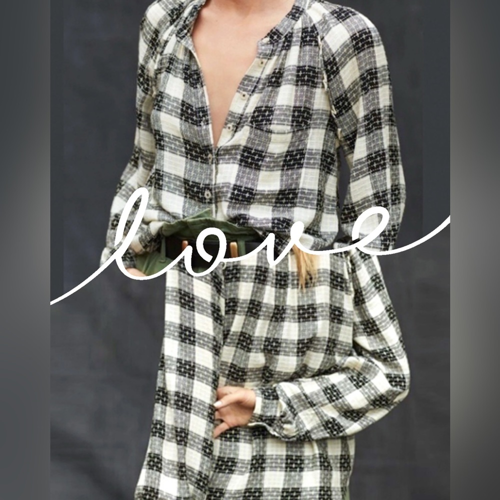 Anthropologie Pilcro Breezy Plaid Button Down Blouse Small - Picture 2 of 16